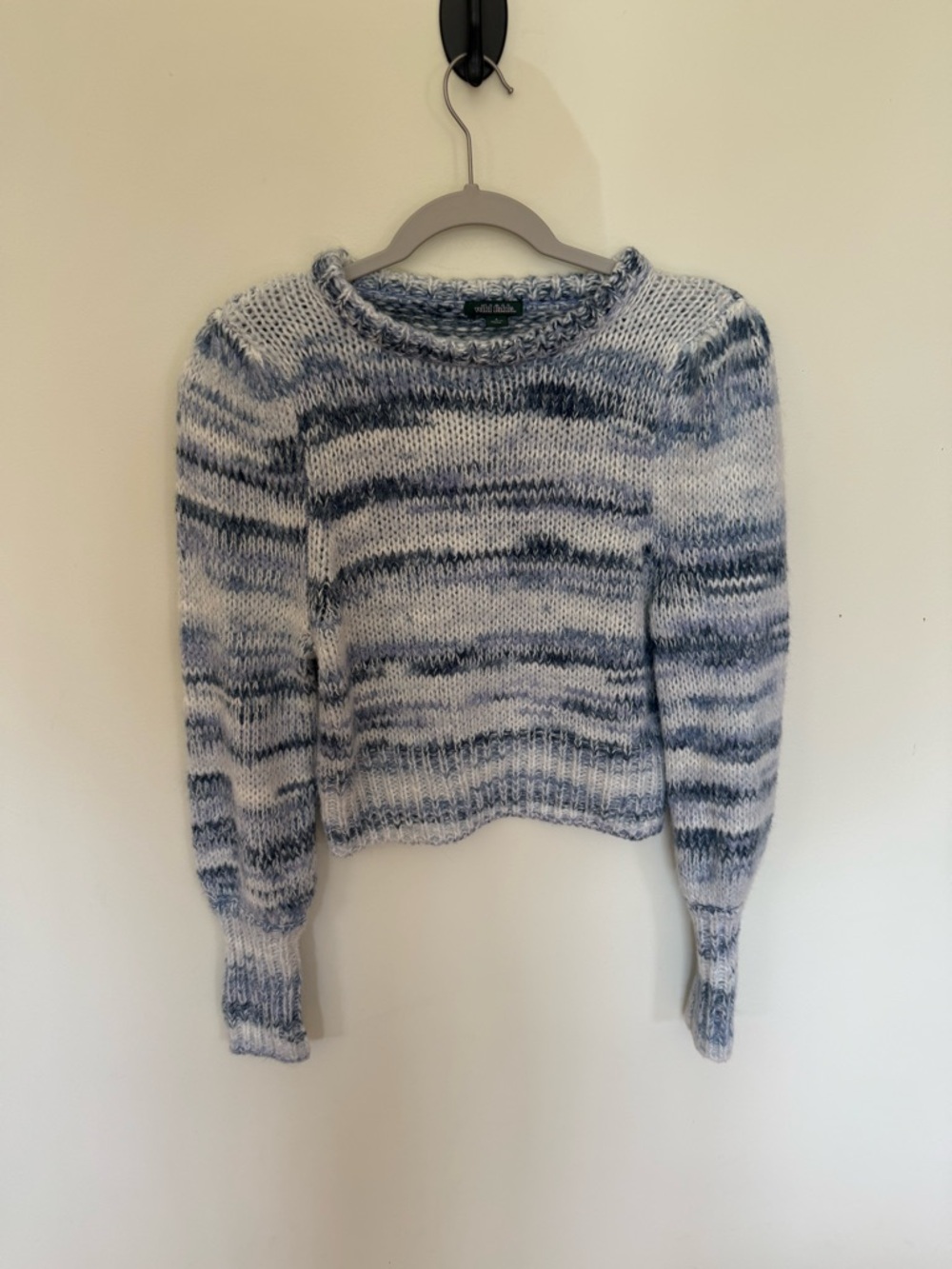 wild fable Blue & White Marled Crewneck Sweater